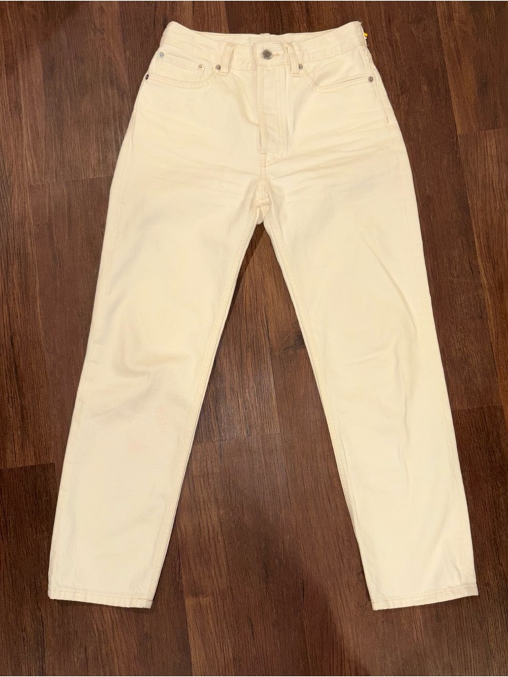 Everlane Jeans Sz 25 Cream Organic Cotton High Rise Quiet Luxury Coastal Luxury